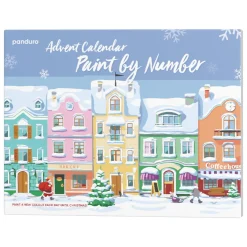 Panduro Hobby Adventskalender Paint by number / måla efter nummer, 25×28 cm + 24 färger & 3 penslar | Övriga Färger