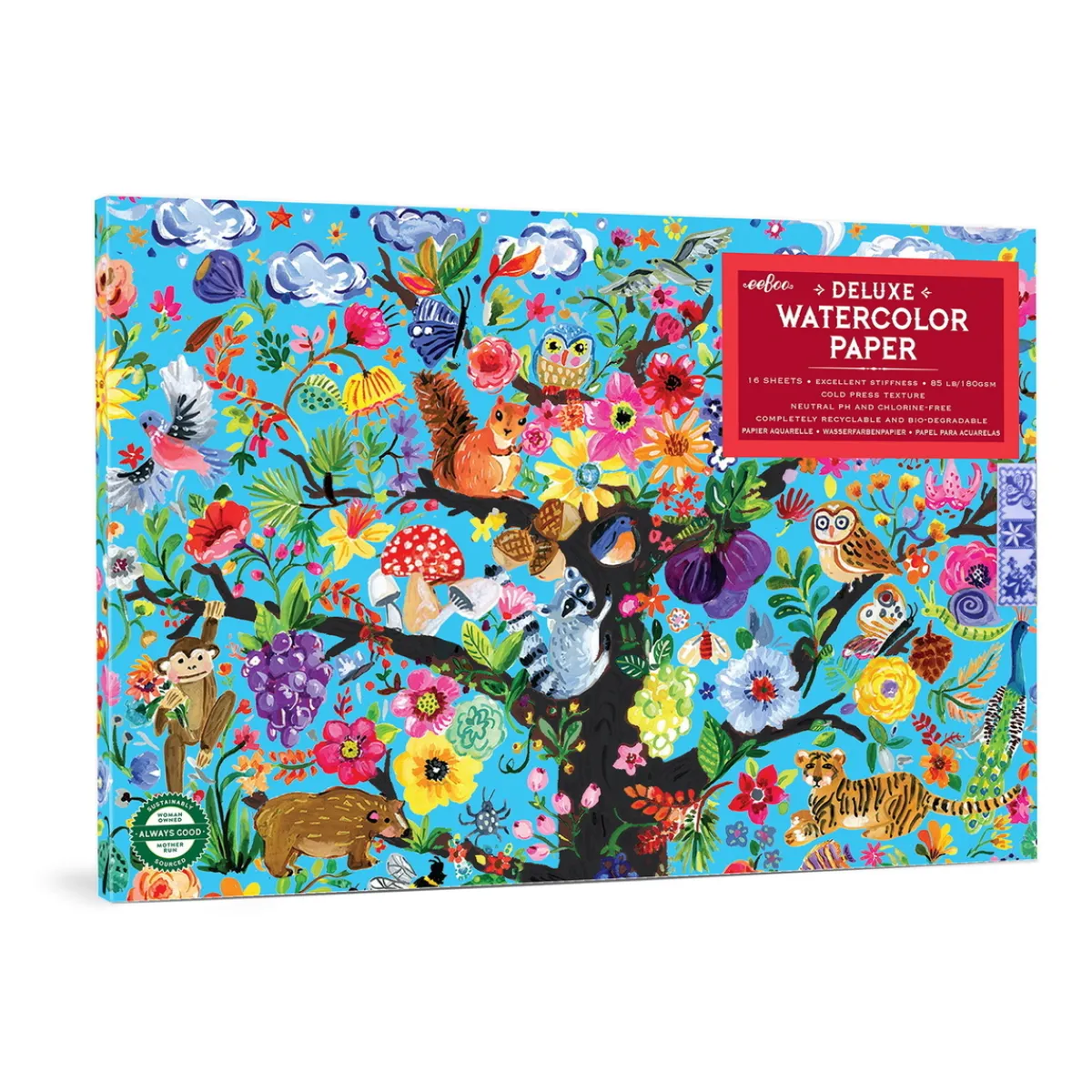 Barn Eboo Akvarellblock Livets Träd, 24×16,5 cm, 16 ark