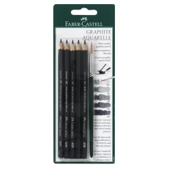 Faber-Castell Akvarellgrafitpennor 5p+pensel