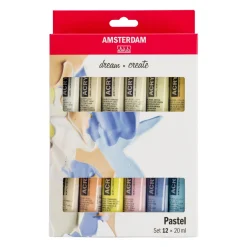 Amsterdam Acrylics Pastel Set - 12 x 20 ml | Akrylfärger