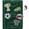 Barn Panduro Hobby Anteckningsbok A5 med grönt filtomslag & fotbollsplan + 6 kardborremärken. 64 ark / 80 g/m²