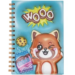 Barn Panduro Hobby Anteckningsbok Wooo A5, gullig spiralbunden skrivbok med 80 linjerade ark, 80 g/m²