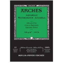Arches akvarellblock GF, CP, A5 – 148×210 mm, 12 ark, 300 g/m² | Akvarellblock