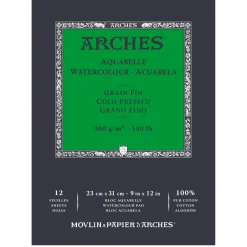 Arches akvarellblock GF, CP – 23×31 cm, 12 ark, 300 g/m² | Akvarellblock