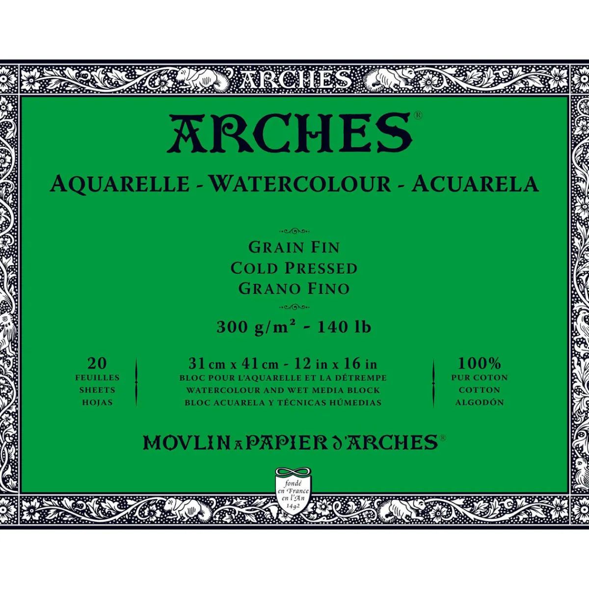 Arches akv.block GF 31x41 300g | Akvarellblock