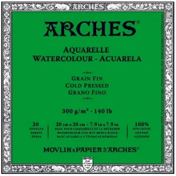 Arches akv.block GF 20x20 300g | Akvarellblock