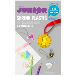 Panduro Hobby 10 ark krympplast A5 (148x210 mm) – 5 vita och 5 transparenta ark | Barn Krympplast