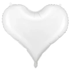 PartyDeco Ballong 61×53 cm – vitt hjärta, perfekt för alla hjärtans dag & valentines | Barn Ballonger