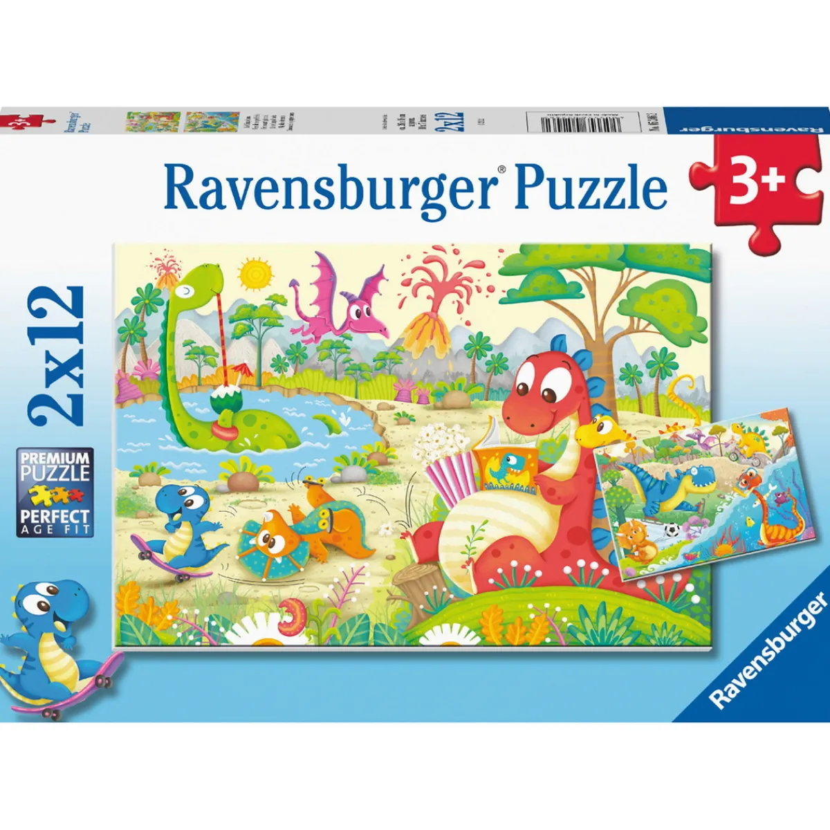 Barn Ravensburger Barnpussel 2x12 Dino Friends