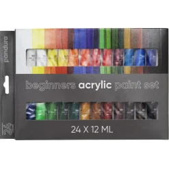 Panduro Hobby Beginners Acrylic Paint, akrylfärger för nybörjare 24×12 ml | Akrylfärger