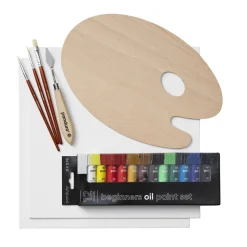 Panduro Hobby Beginners Oil Paint Kit, allt för nybörjaren som vill börja måla med oljefärg | Oljefärger