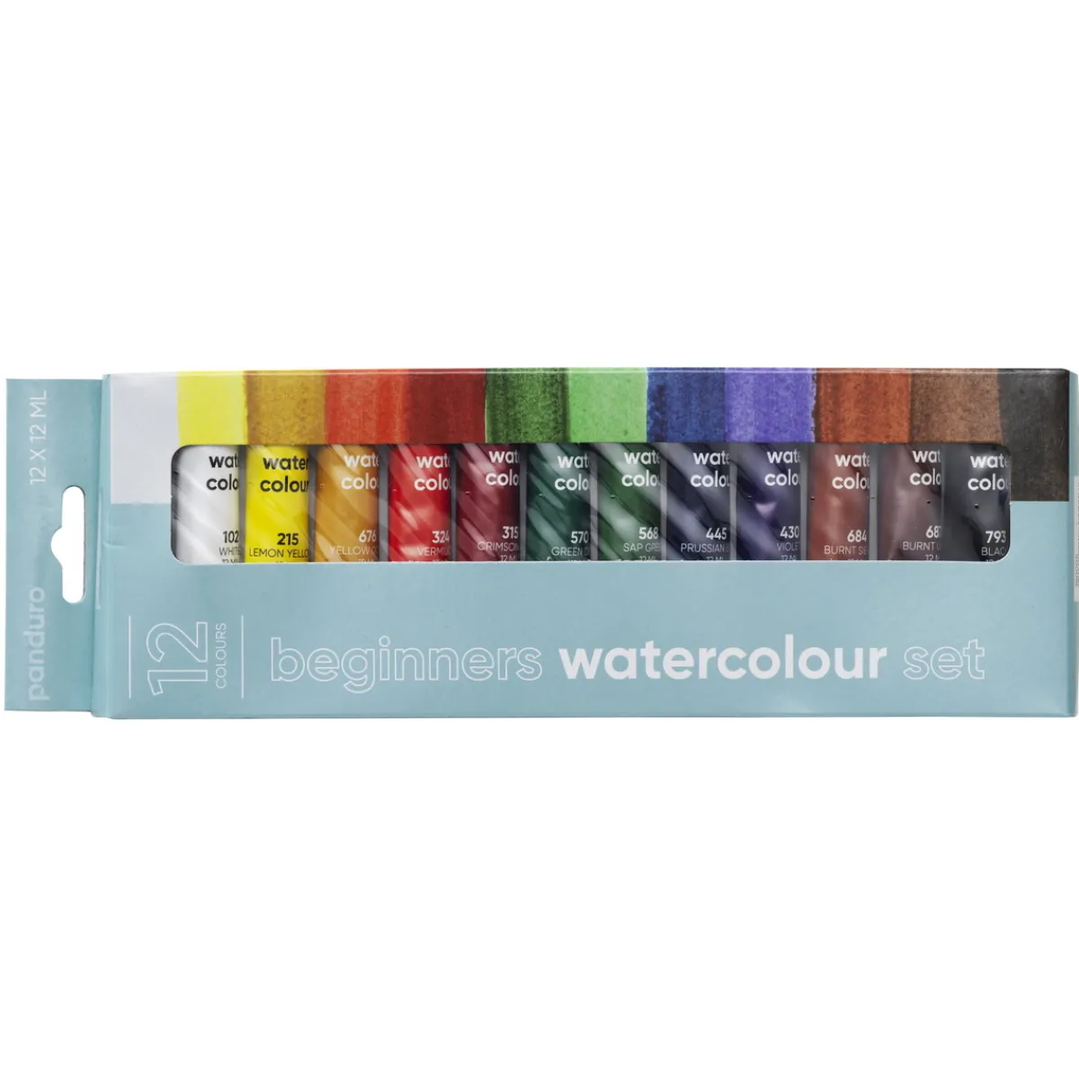 Panduro Hobby Beginners Watercolour, akvarellfärger för nybörjare 12×12 ml | Akvarell- & Vattenfärger