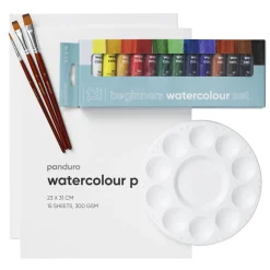 Panduro Hobby Beginners Watercolour Kit, allt för nybörjaren som vill börja måla med akvarellfärg | Akvarell- & Vattenfärger