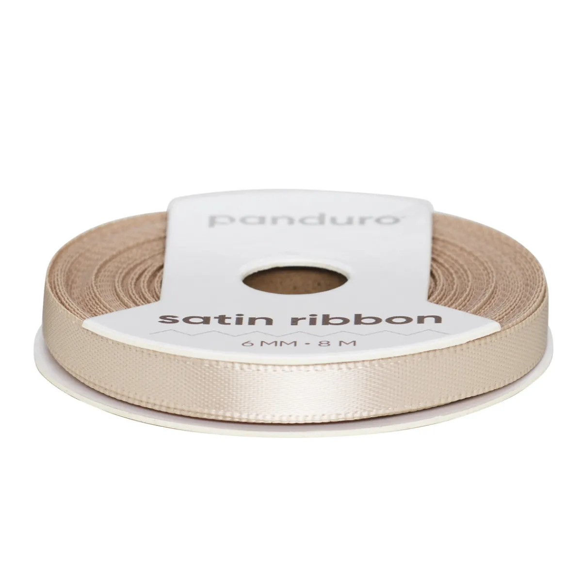 Panduro Hobby Beige satinband – 6 mm brett och 8 meter långt