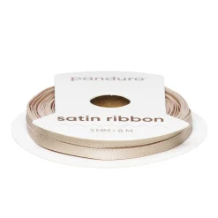 Panduro Hobby Beige satinband – 3 mm brett och 8 meter långt