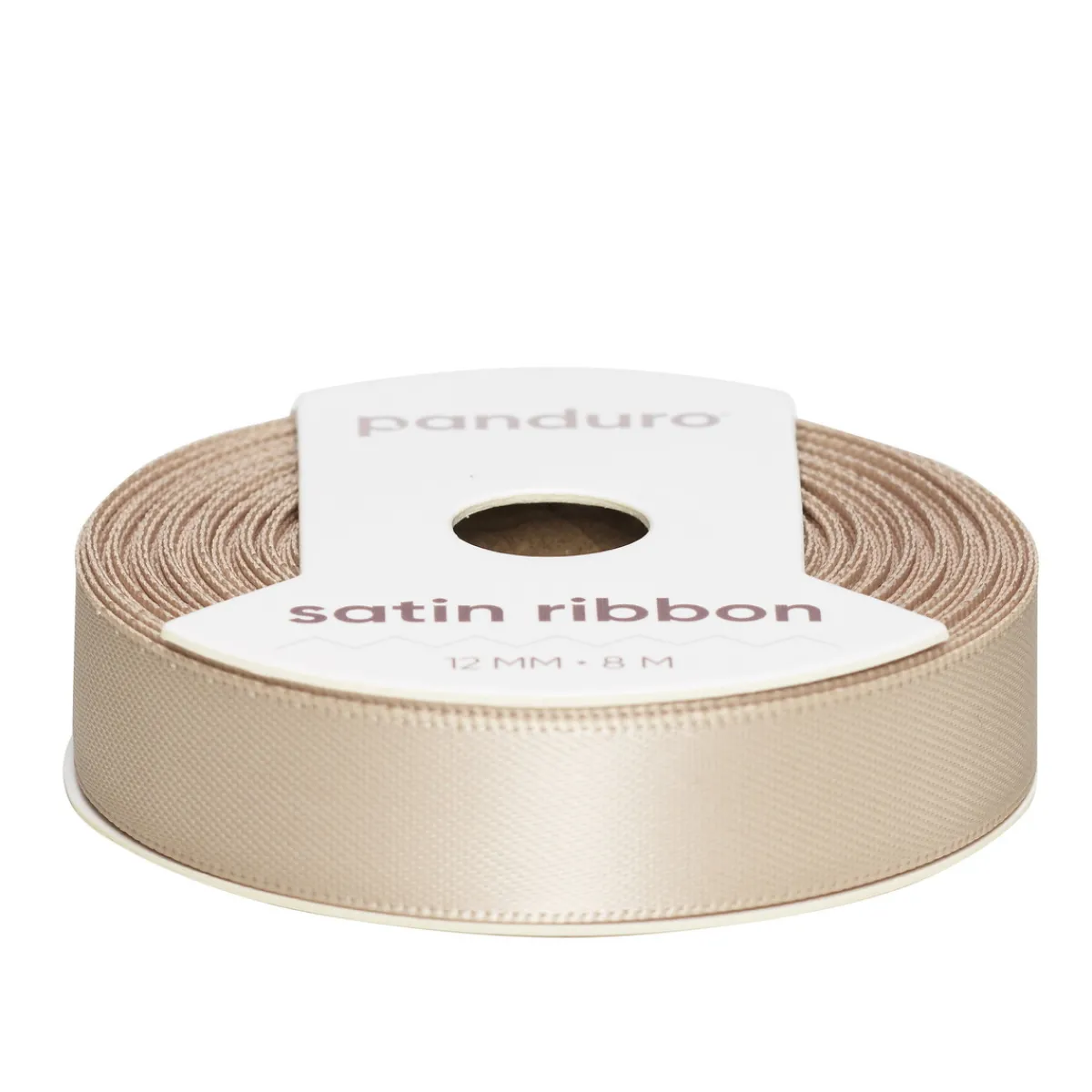 Panduro Hobby Beige satinband – 12 mm brett och 8 meter långt