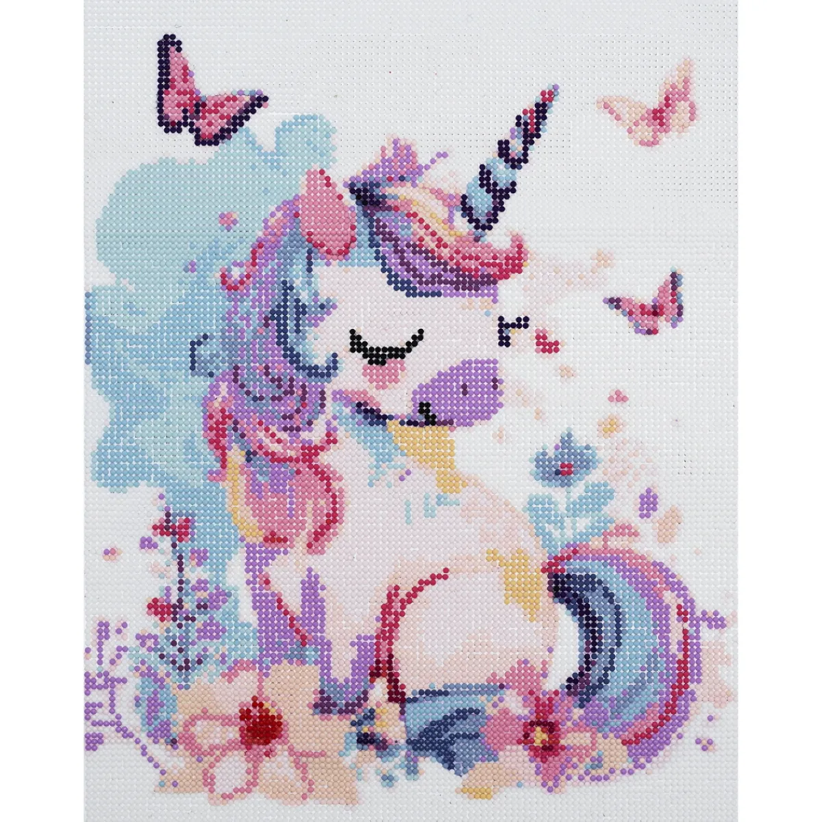 Barn Panduro Hobby Bling Dots, diamond painting för barn 6+ år, unicorn / enhörning 30×40 cm