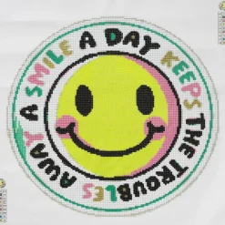 Panduro Hobby Bling Dots Glow, diamond painting för barn 8+ år – självlysande smiley Ø40 cm | Barn Bling-Dots