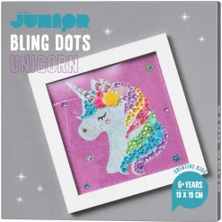 Barn Panduro Hobby Bling Dots tavla unicorn, diamond painting för barn – bling dots, motiv & tavelram à 19×19 cm