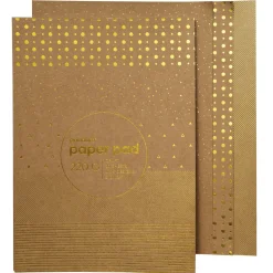 Panduro Hobby Block med designark A4, kraftpapper med detaljer i guldmetallic, 20 ark, 220 g/m²
