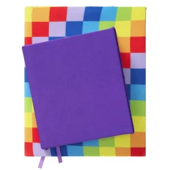 Panduro Hobby Bokomslag av stretchtyg, skyddsomslag för böcker – Rainbow 2-pack, 18×33 & 23×27 cm | Barn Skolmaterial