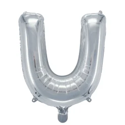 Panduro Hobby Bokstavsballong U silver 32 cm | Barn Ballonger