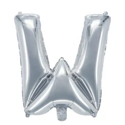 Panduro Hobby Bokstavsballong W silver 32 cm | Barn Ballonger