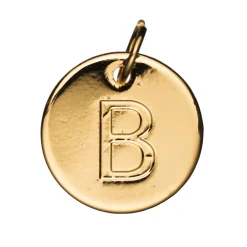 Panduro Jewellery Bokstavshänge cirkel B – Ø12 mm, mässing pläterat med 9 karat guld | Metallhängen