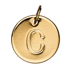 Panduro Jewellery Bokstavshänge cirkel C – Ø12 mm, mässing pläterat med 9 karat guld
