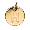Panduro Jewellery Bokstavshänge cirkel H – Ø12 mm, mässing pläterat med 9 karat guld | Metallhängen