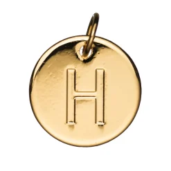Panduro Jewellery Bokstavshänge cirkel H – Ø12 mm, mässing pläterat med 9 karat guld | Metallhängen