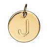 Panduro Jewellery Bokstavshänge cirkel J – Ø12 mm, mässing pläterat med 9 karat guld | Metallhängen