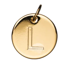 Panduro Jewellery Bokstavshänge cirkel L – Ø12 mm, mässing pläterat med 9 karat guld | Metallhängen
