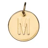 Panduro Jewellery Bokstavshänge cirkel M – Ø12 mm, mässing pläterat med 9 karat guld