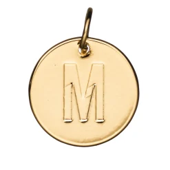 Panduro Jewellery Bokstavshänge cirkel M – Ø12 mm, mässing pläterat med 9 karat guld