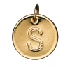 Panduro Jewellery Bokstavshänge cirkel S – Ø12 mm, mässing pläterat med 9 karat guld