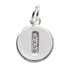 Panduro Jewellery Bokstavshänge cirkel strass I – Ø12 mm, mässing pläterat med 925 sterling silver