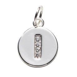Panduro Jewellery Bokstavshänge cirkel strass I – Ø12 mm, mässing pläterat med 925 sterling silver