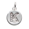 Panduro Jewellery Bokstavshänge cirkel strass K – Ø12 mm, mässing pläterat med 925 sterling silver