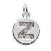 Panduro Jewellery Bokstavshänge cirkel strass Z – Ø12 mm, mässing pläterat med 925 sterling silver | Metallhängen
