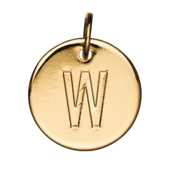 Panduro Jewellery Bokstavshänge cirkel W – Ø12 mm, mässing pläterat med 9 karat guld