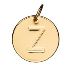 Panduro Jewellery Bokstavshänge cirkel Z – Ø12 mm, mässing pläterat med 9 karat guld | Metallhängen