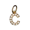 Panduro Jewellery Bokstavshänge med strass C – längd 7 mm, mässing, pläterat med 9 karat guld
