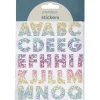 Panduro Hobby Bokstäver klistermärken A-Z glitter rainbow – sammanlagt 50 alfabet stickers, 23 mm höga