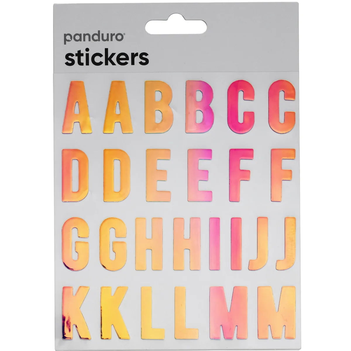 Panduro Hobby Bokstäver klistermärken A-Z iriserande silverglitter, 52 alfabet-stickers, 25 mm längd | 3D Stickers