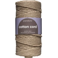 Panduro Hobby Bomullssnöre 3mm / 100m beige