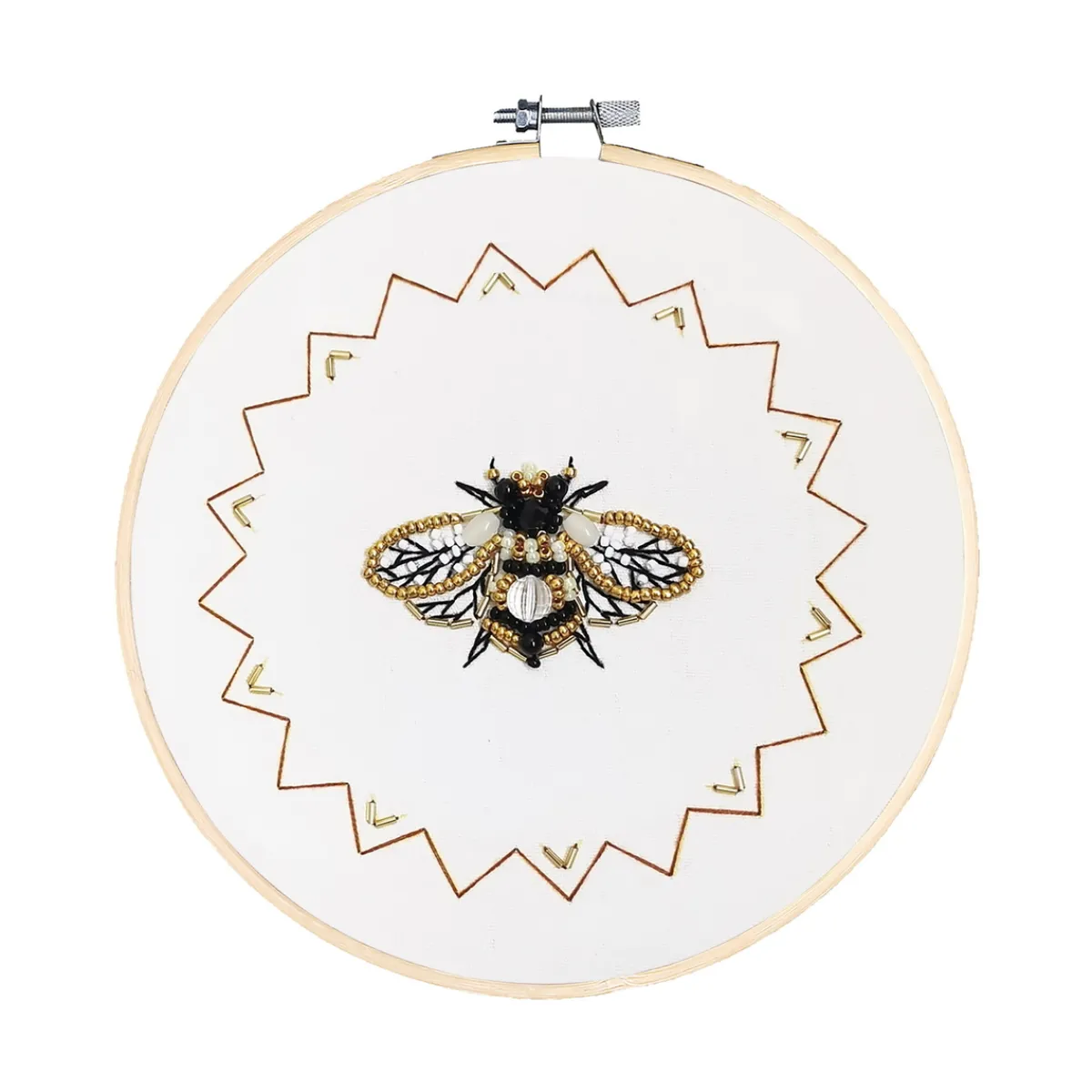 Panduro Hobby Broderikit bi Ø20 cm – brodera ett glänsande bi fullt med pärlor