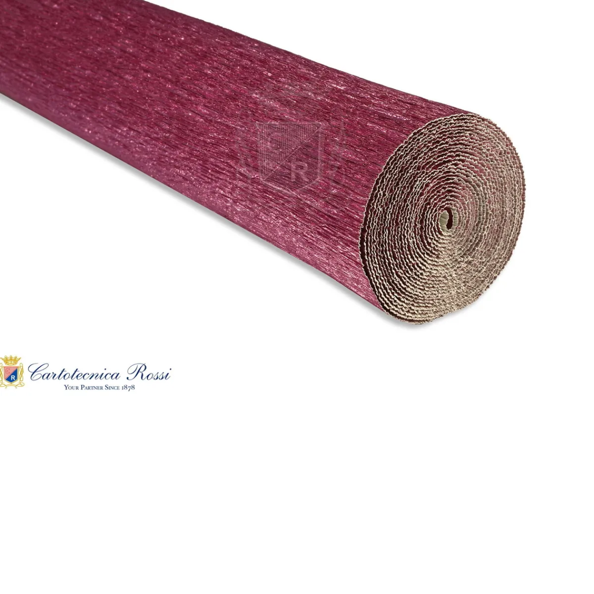 Cartotecnica Rossi kräppapper 810 – rosa metallic (vit baksida), 180 g rulle (144 g/m²) à 50×250 cm | Crepepapper