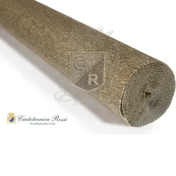 Cartotecnica Rossi kräppapper 806 – guld & platina metallic (vit baksida), 180 g rulle (144 g/m²) à 50×250 cm | Crepepapper