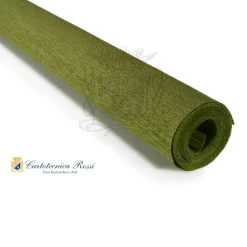 Cartotecnica Rossi kräppapper 366 – olivgrön, 90 g rulle (120 g/m²) à 50×150 cm | Crepepapper